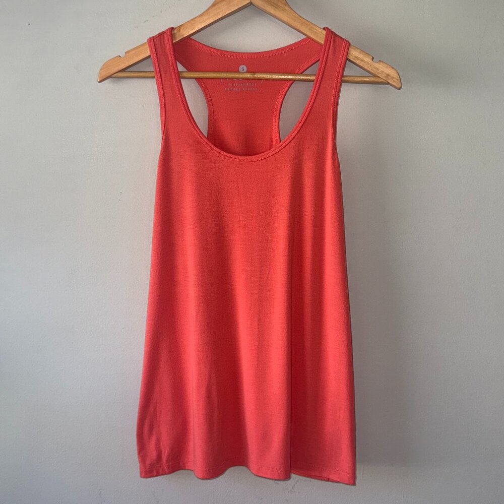Free Fly Performance Bamboo Apparel Salmon Pink Racerback Scoop Neck Tank Top